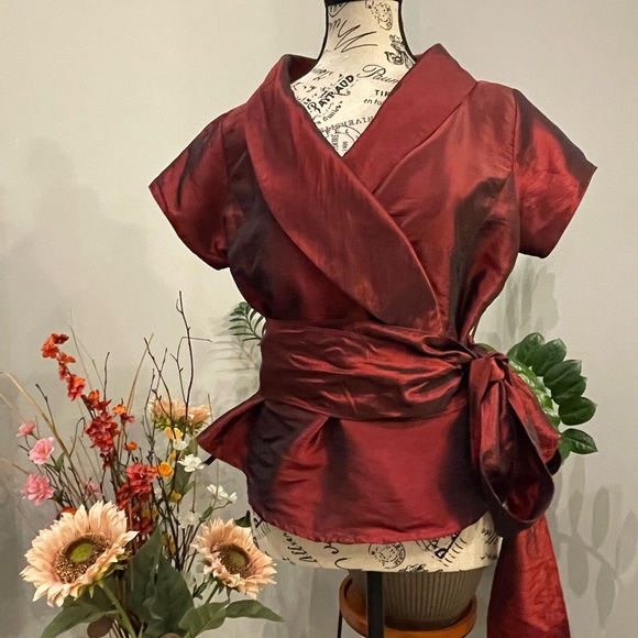 Dark Red Japanese Inspired Blouse - Picture 8 of 9